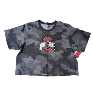 NEW Ohio State Buckeyes Columbia Women's XL Tshirt Crop Top Loose Fit Oversized